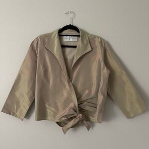 Couture Lee Andersen Metallic Multicolor Style Corona Jacket Size L 100% Silk